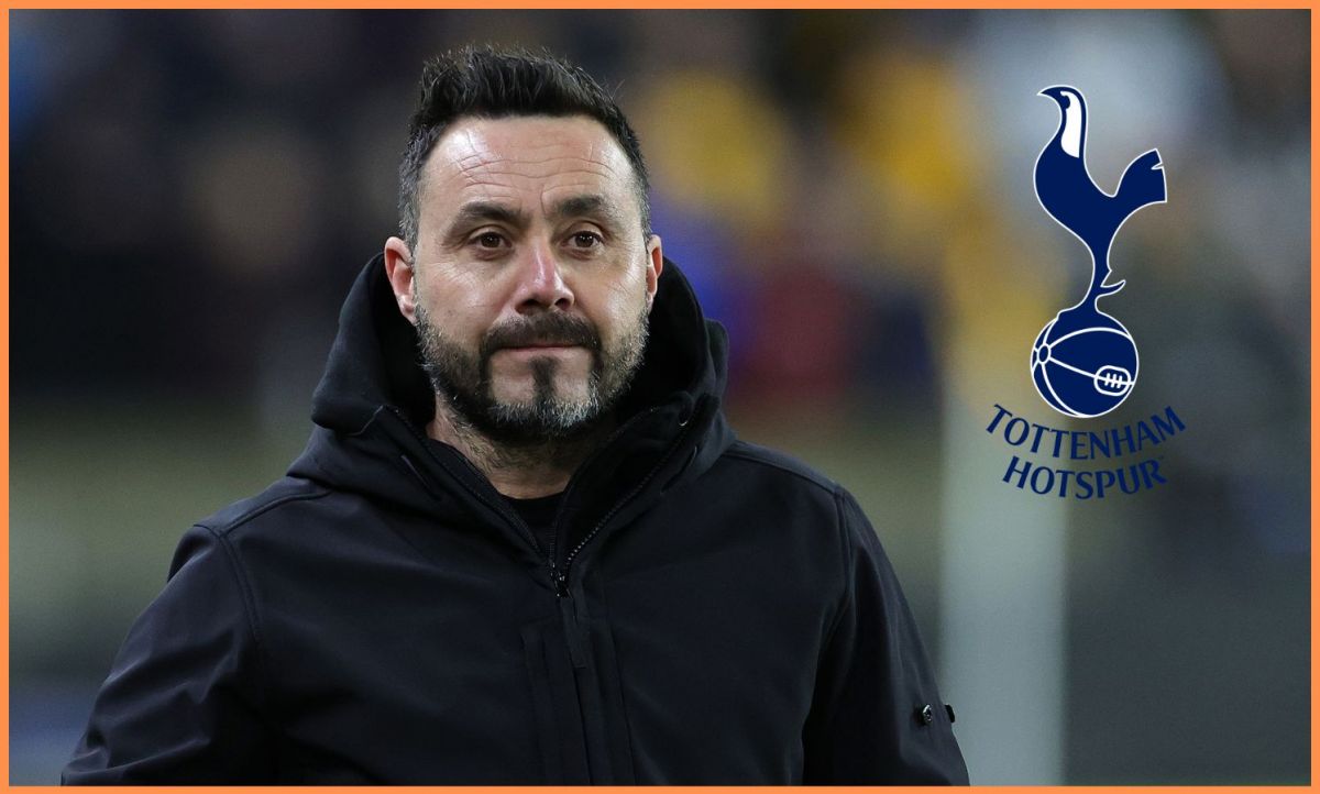 Roberto De Zerbi and the Tottenham Hotspur badge