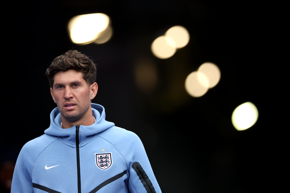 FOXBOROUGH, MASSACHUSETTS – JUNE 23: John Stones of England walks out the tunnel to inspect the pitc