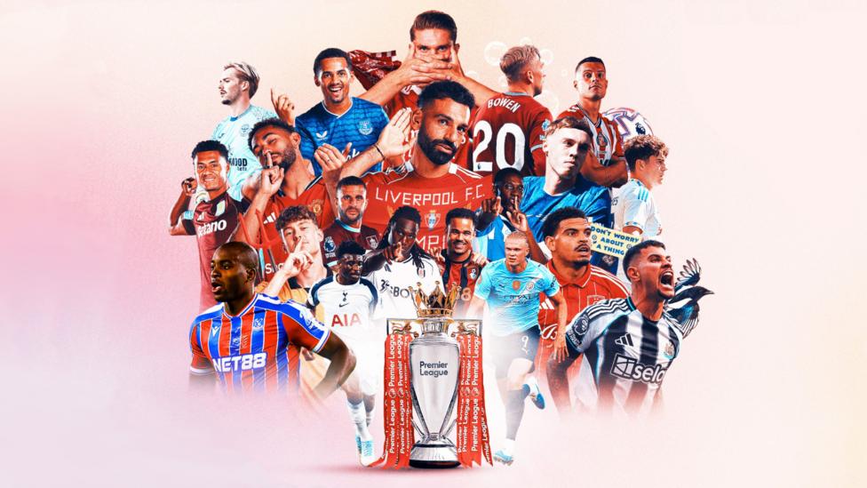 A graphic of Premier League players from every team in the division in 2025-26 season, with the Prem