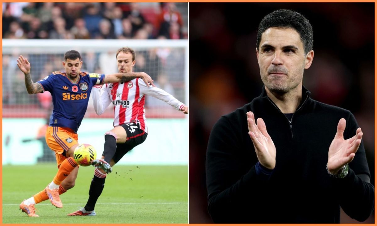 Bruno Guimaraes and Mikel Arteta