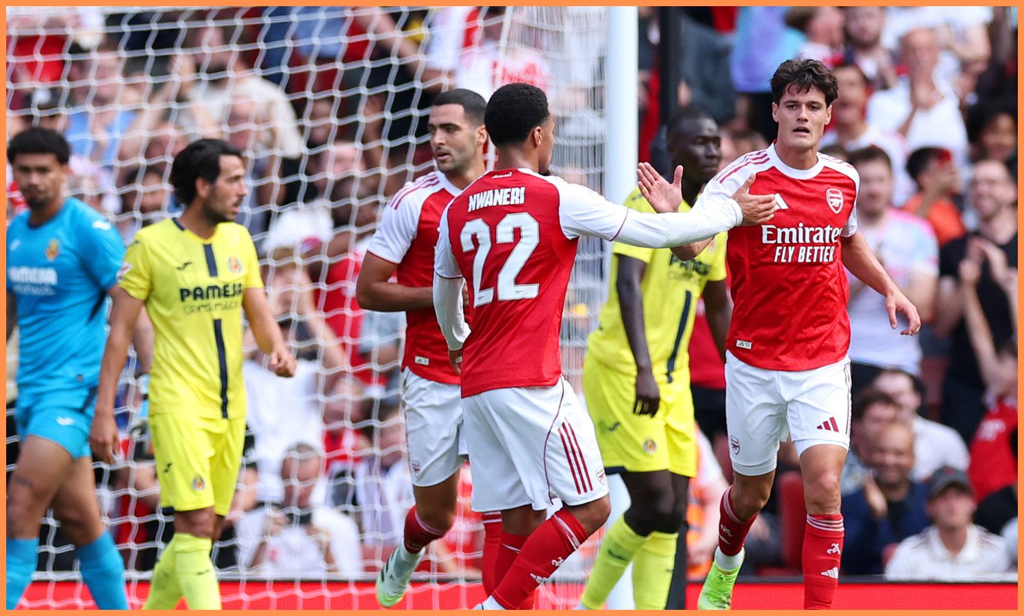 Ethan Nwaneri with Arsenal in pre-season last year